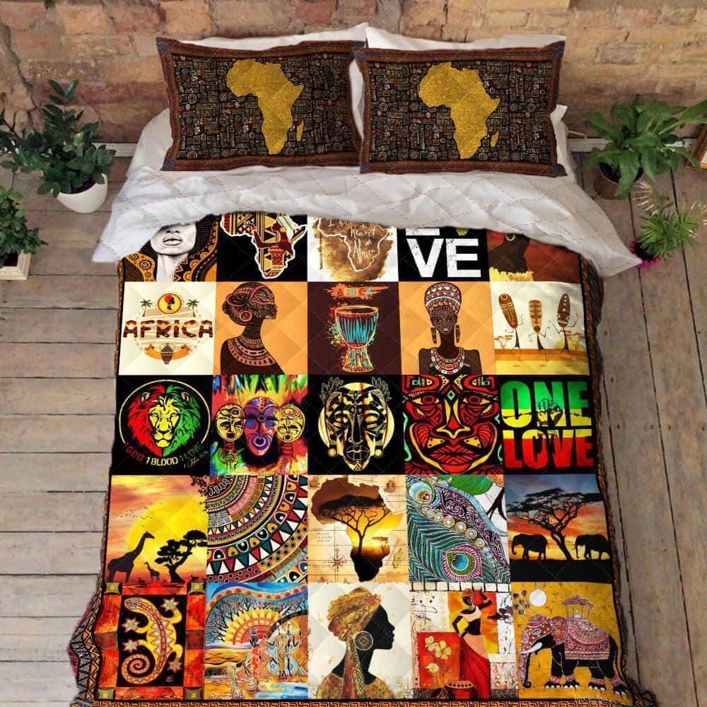 African American Culture Quilt Bedding Set