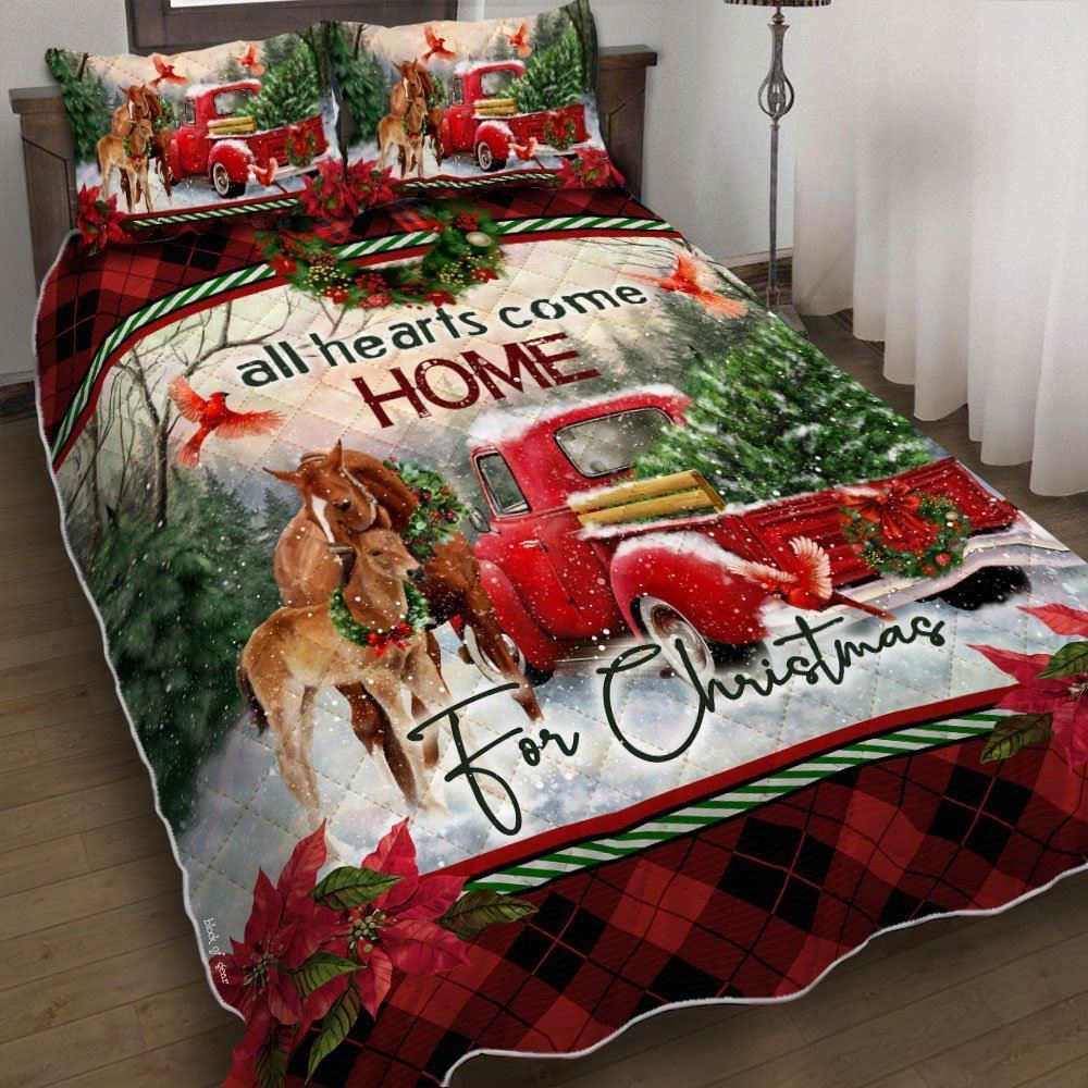 All Hearts Come Home For Christmas Quilt Bedding Set-xmjm4