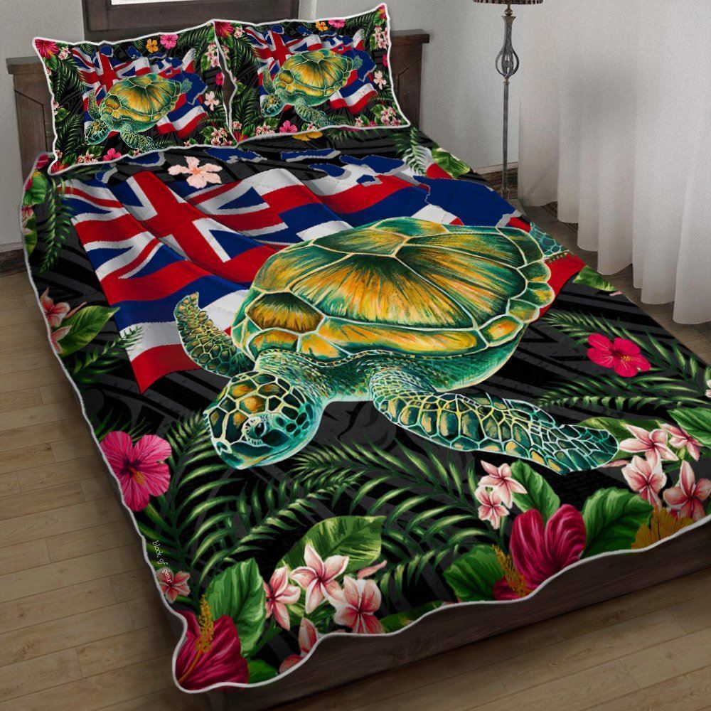 Aloha Turtle Hawaii State Quilt Bedding Set