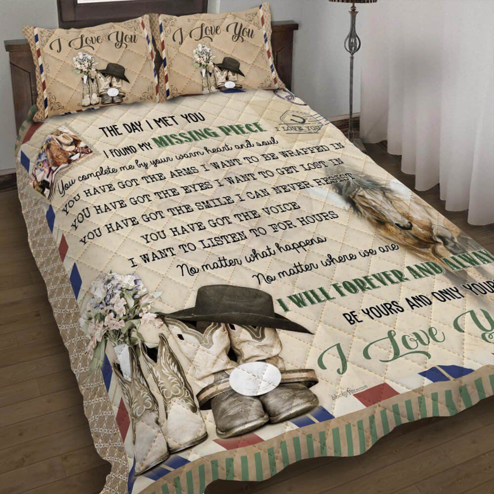 Always Be Yours Horse Couple Quilt Bedding Set
