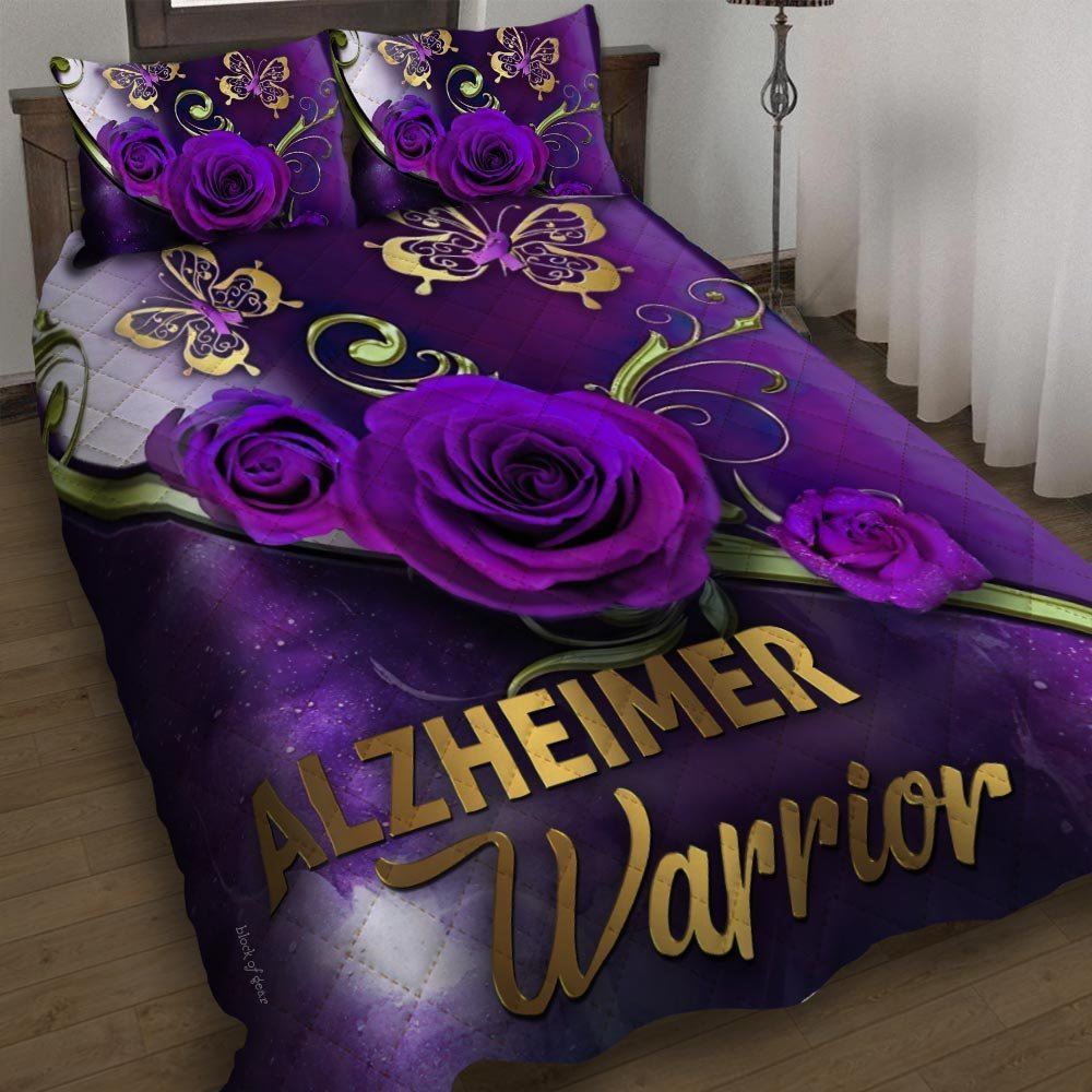Alzheimer Warrior Unbreakable Quilt Bedding Set