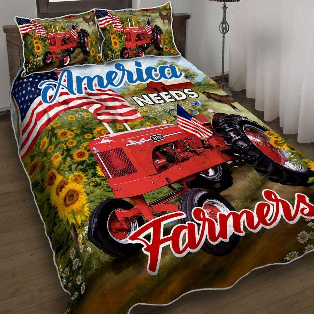 America Needs Farmers Quilt Bedding Set