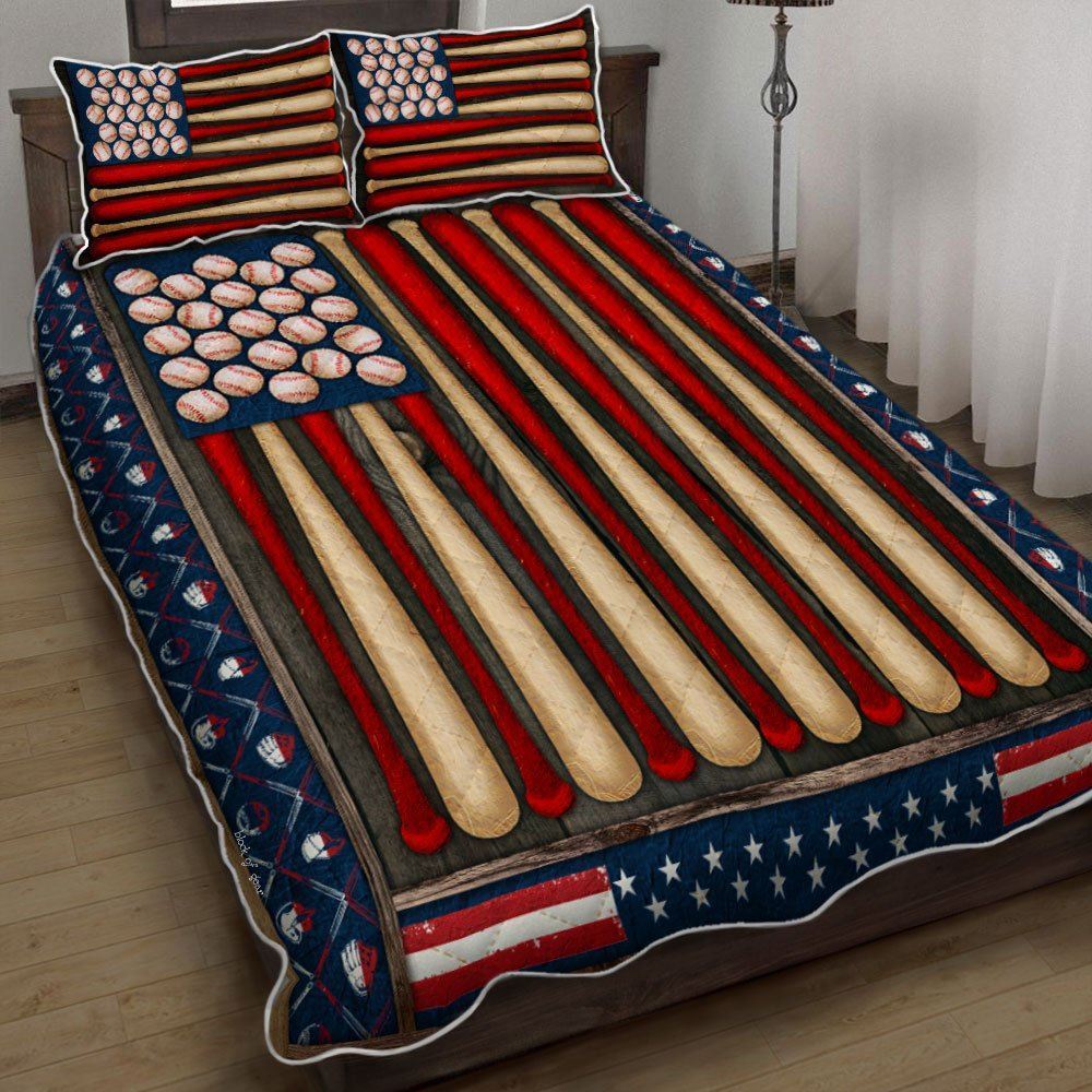 American Baseball Quilt Bedding Set Ps1071qsv2