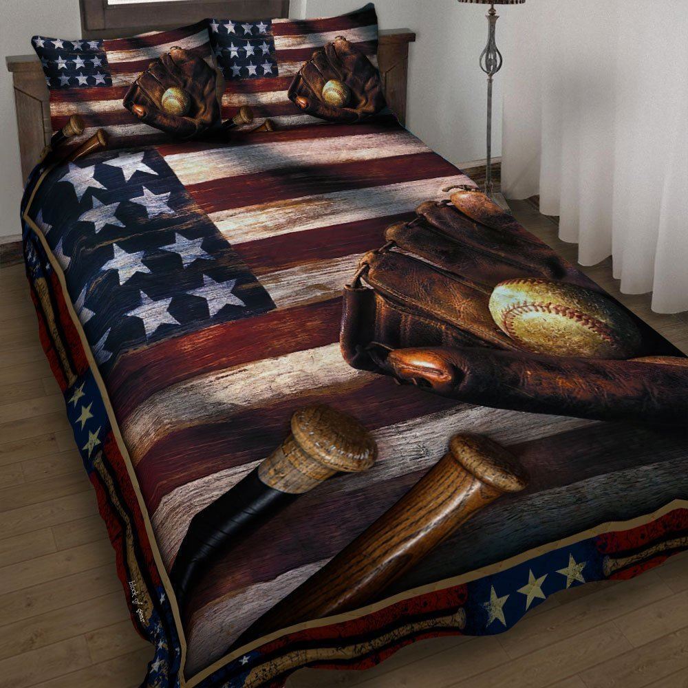 American Baseball Quilt Bedding Set