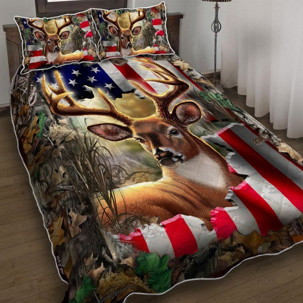 American Deer Quilt Bedding Set