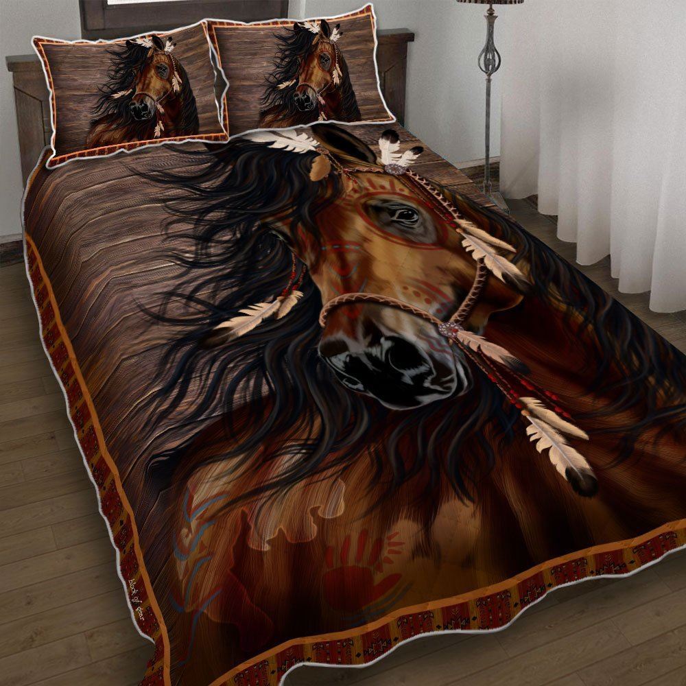 American Indian Horse Quilt Bedding Set