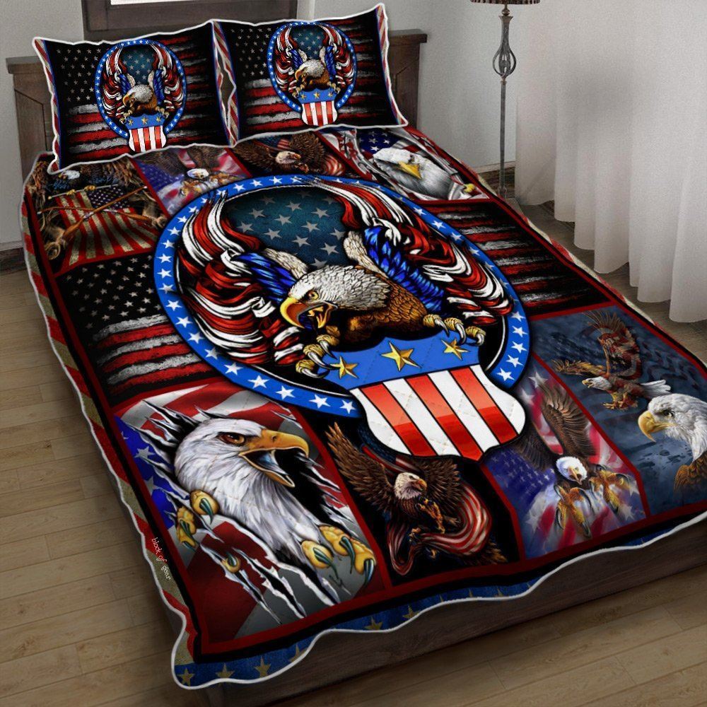 American Patriotism Eagle Quilt Bedding Set