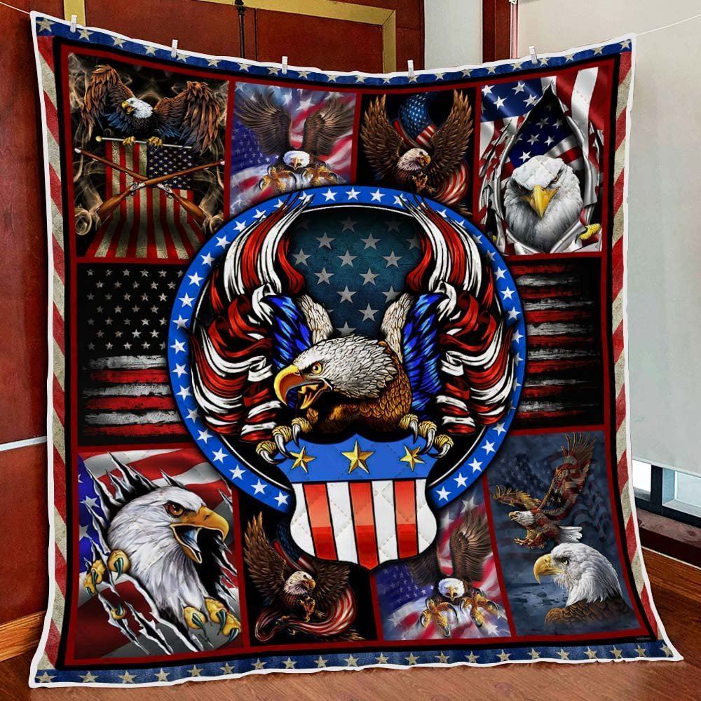 American Patriotism Eagle Quilt Blanket