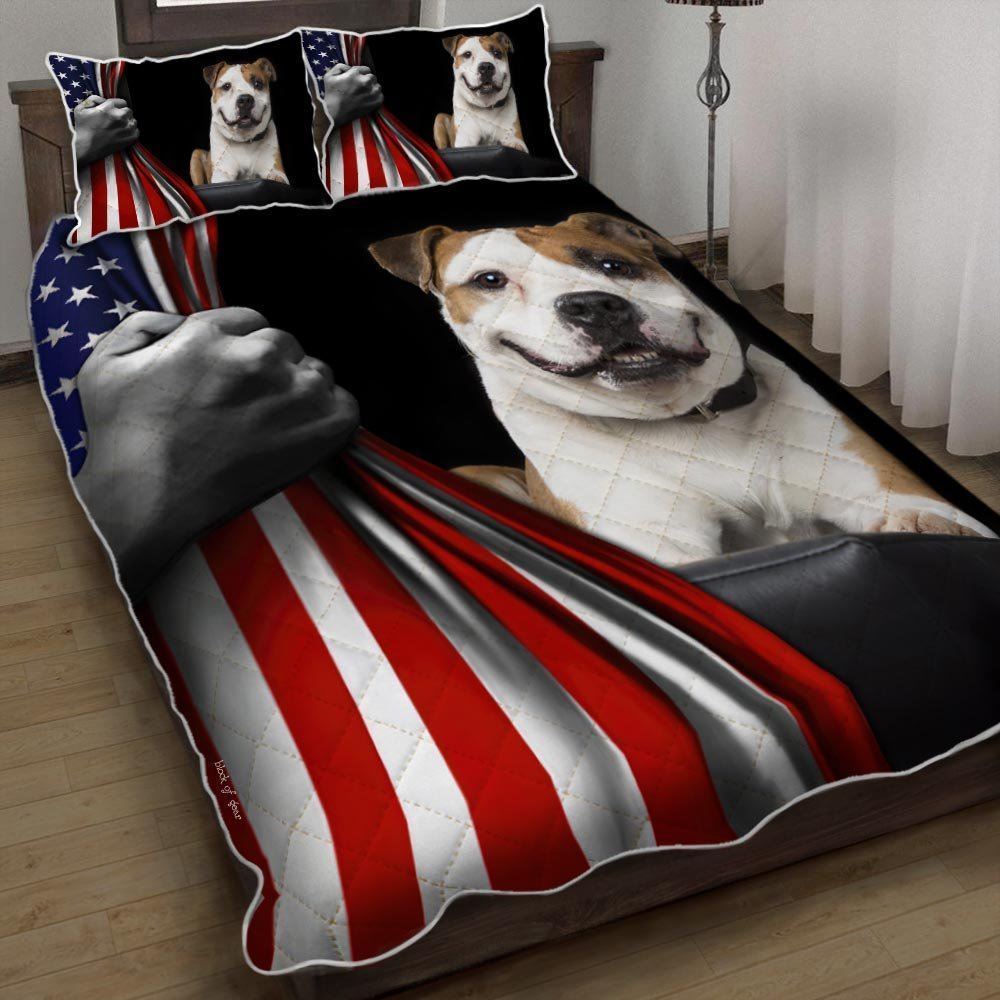 American Staffordshire Terrier American Us Quilt Bedding Set