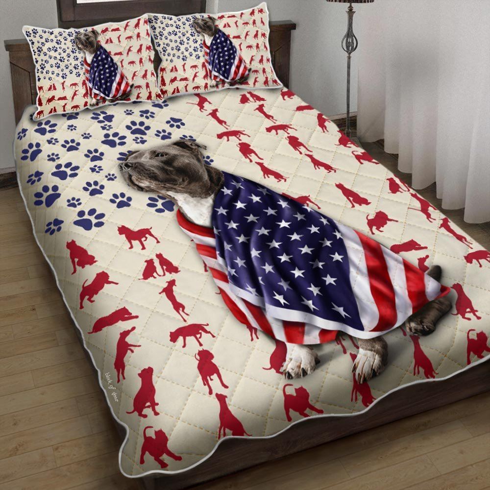 American Staffordshire Terrier Dog Quilt Bedding Set