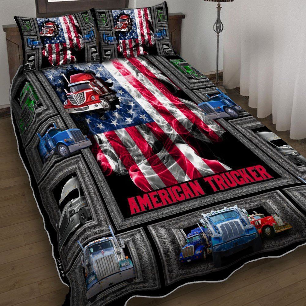 American Trucker Quilt Bedding Set-vqyrn