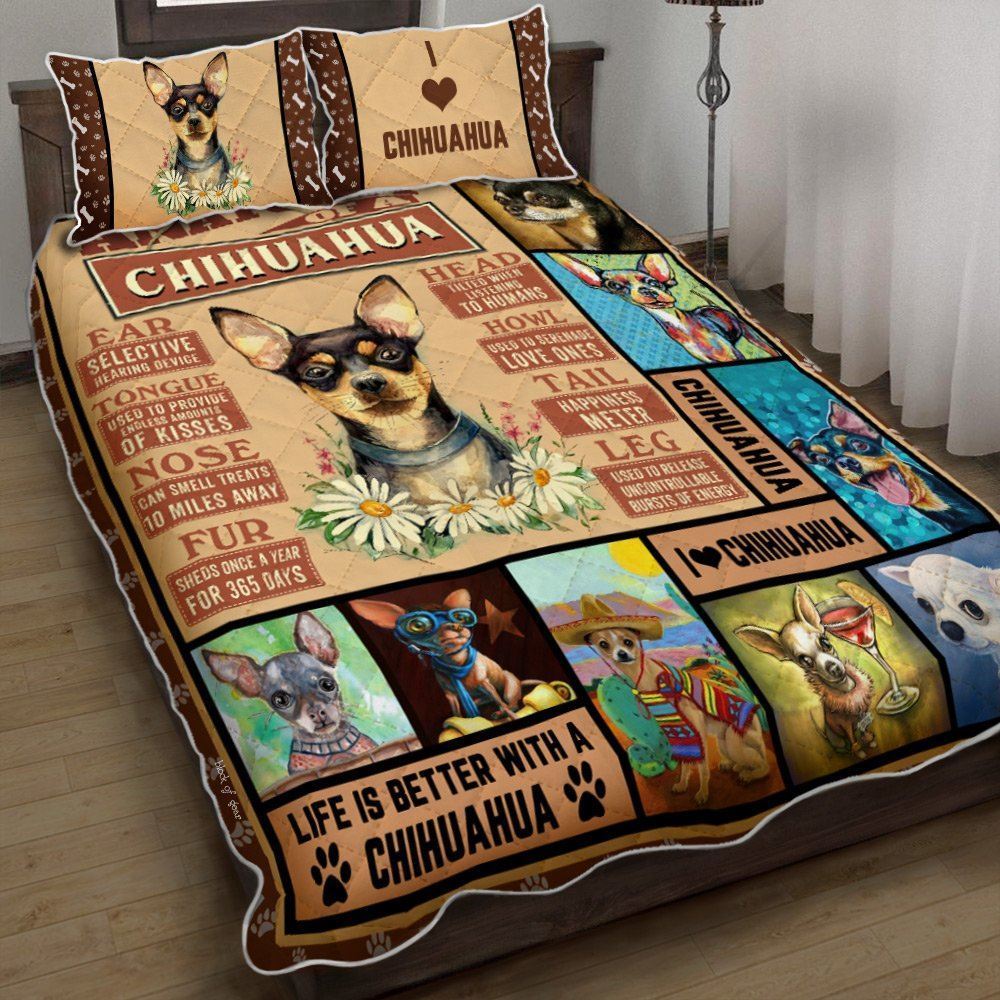 Anatomy Of A Chihuahua Quilt Bedding Set