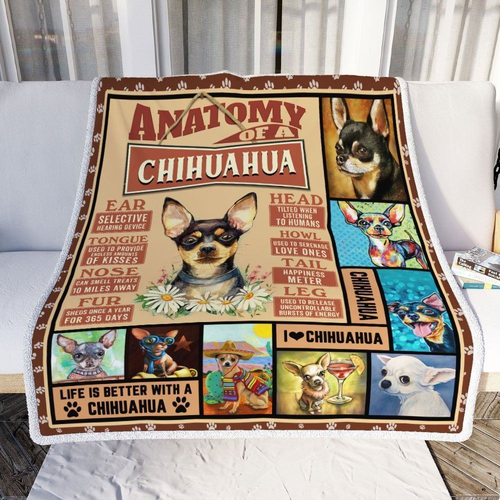 Anatomy Of A Chihuahua Sofa Throw Blanket