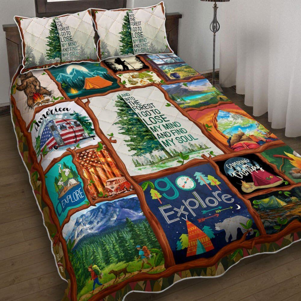 And Into The Forest I Go Camping Quilt Bedding Set