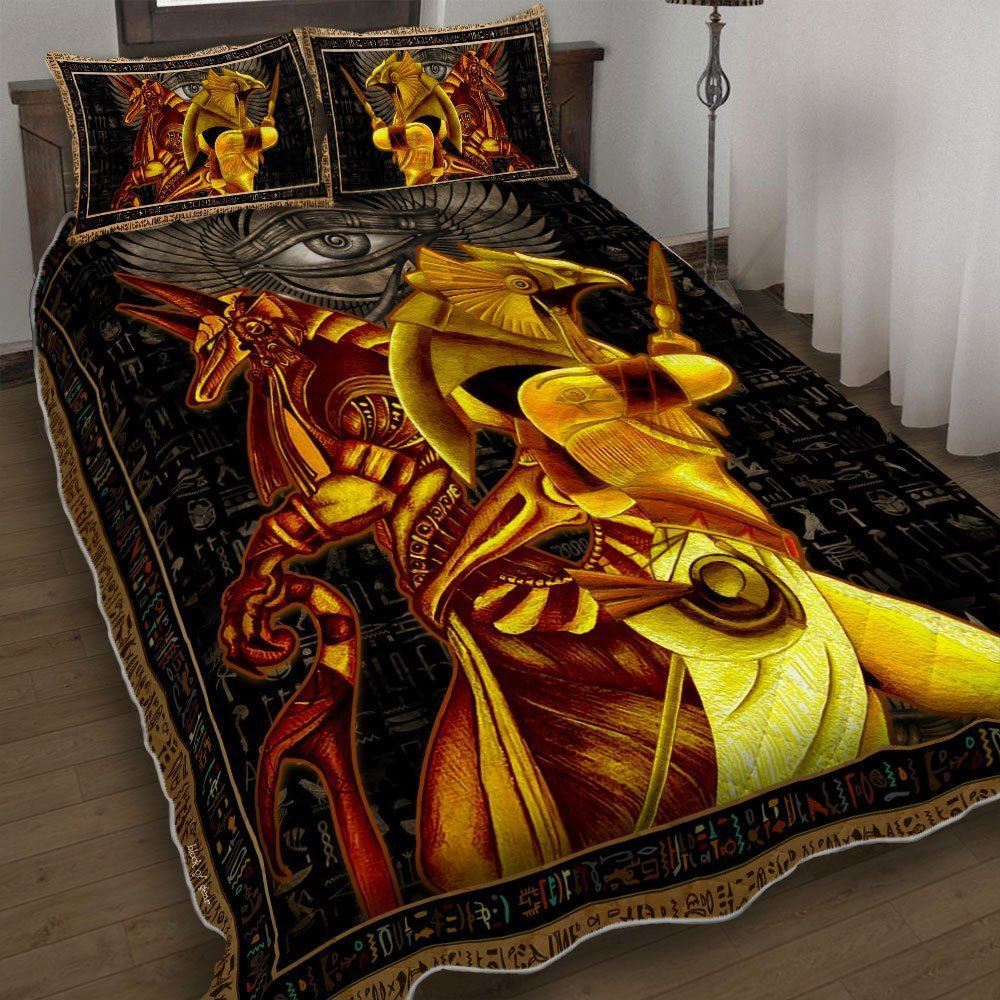 Anubis And Horus God Of Egypt Quilt Bedding Set