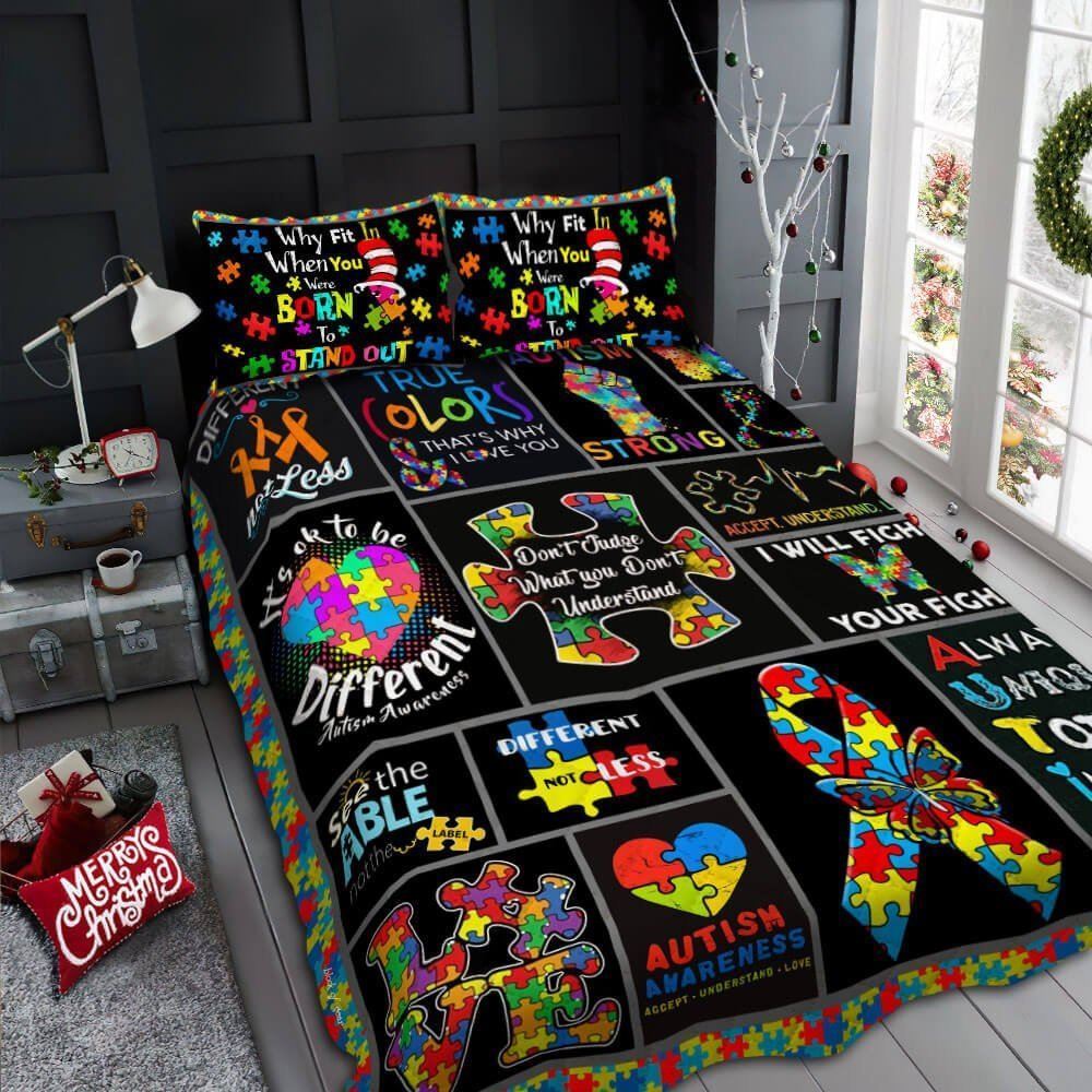 Autism Awareness Quilt Bedding Set