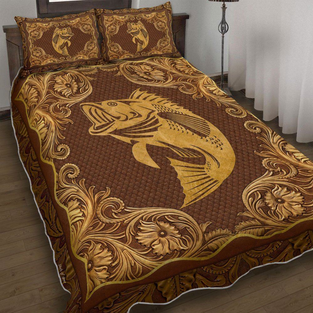 Bass Fish Quilt Bedding Set