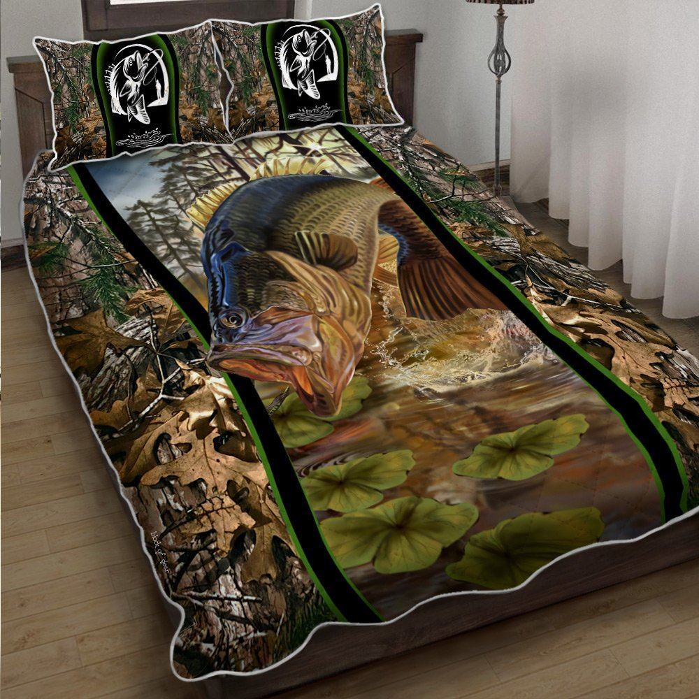 Bass Fishing Quilt Bedding Set