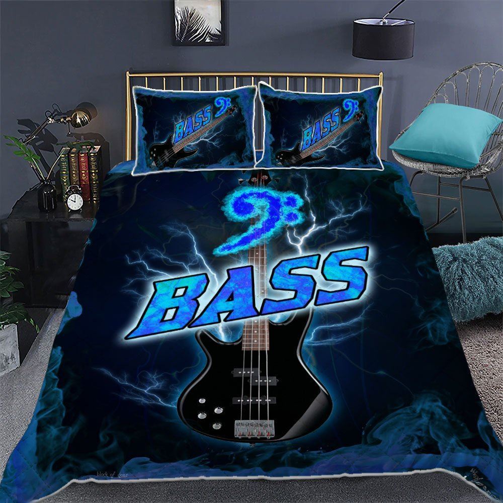 Bass Guitar Quilt Bedding Set