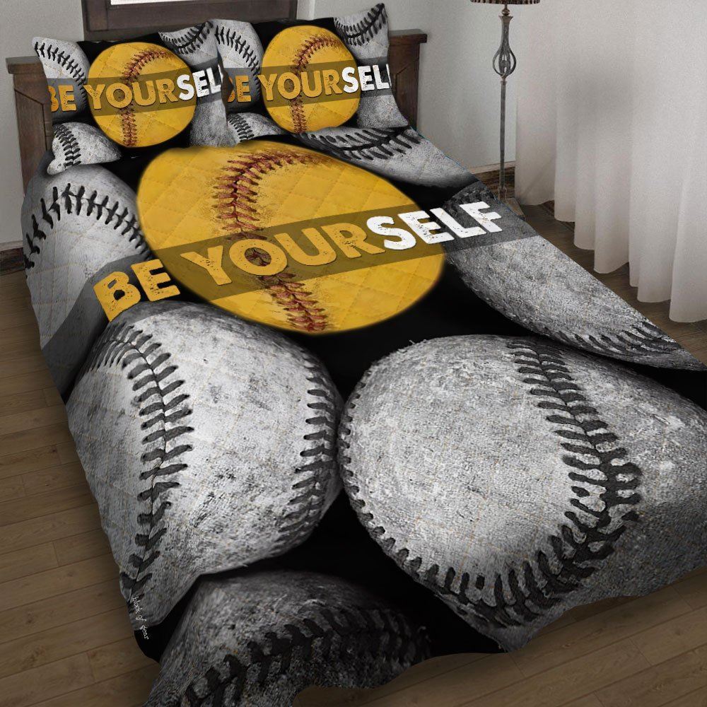 Be Yourself Softball Quilt Bedding Set