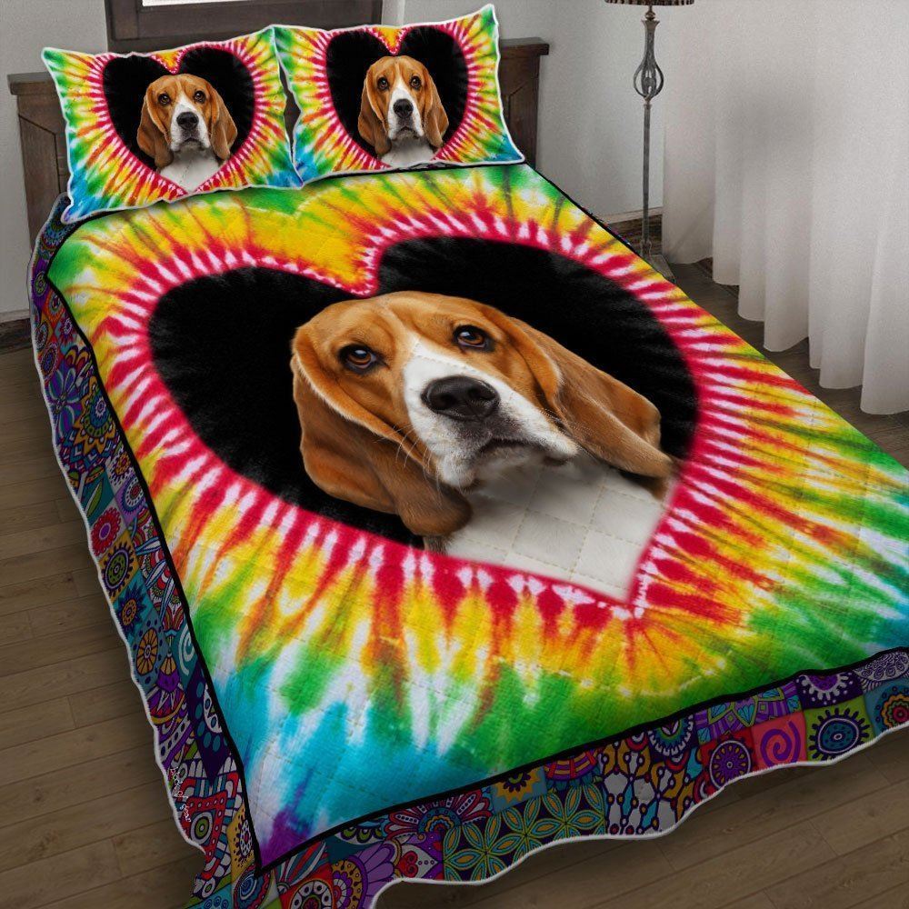 Beagle Hippie Quilt Bedding Set