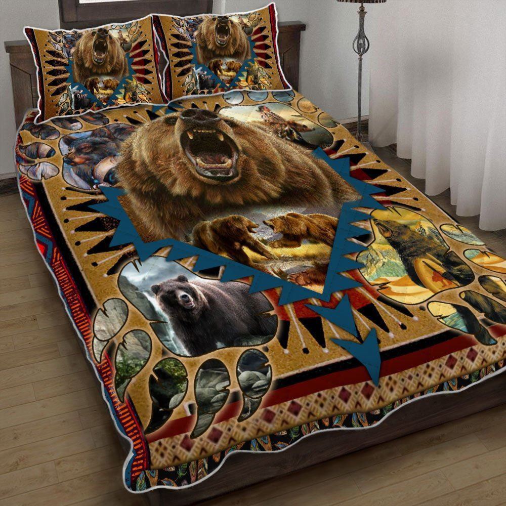 Bear Native American Bearpaw Quilt Bedding Set