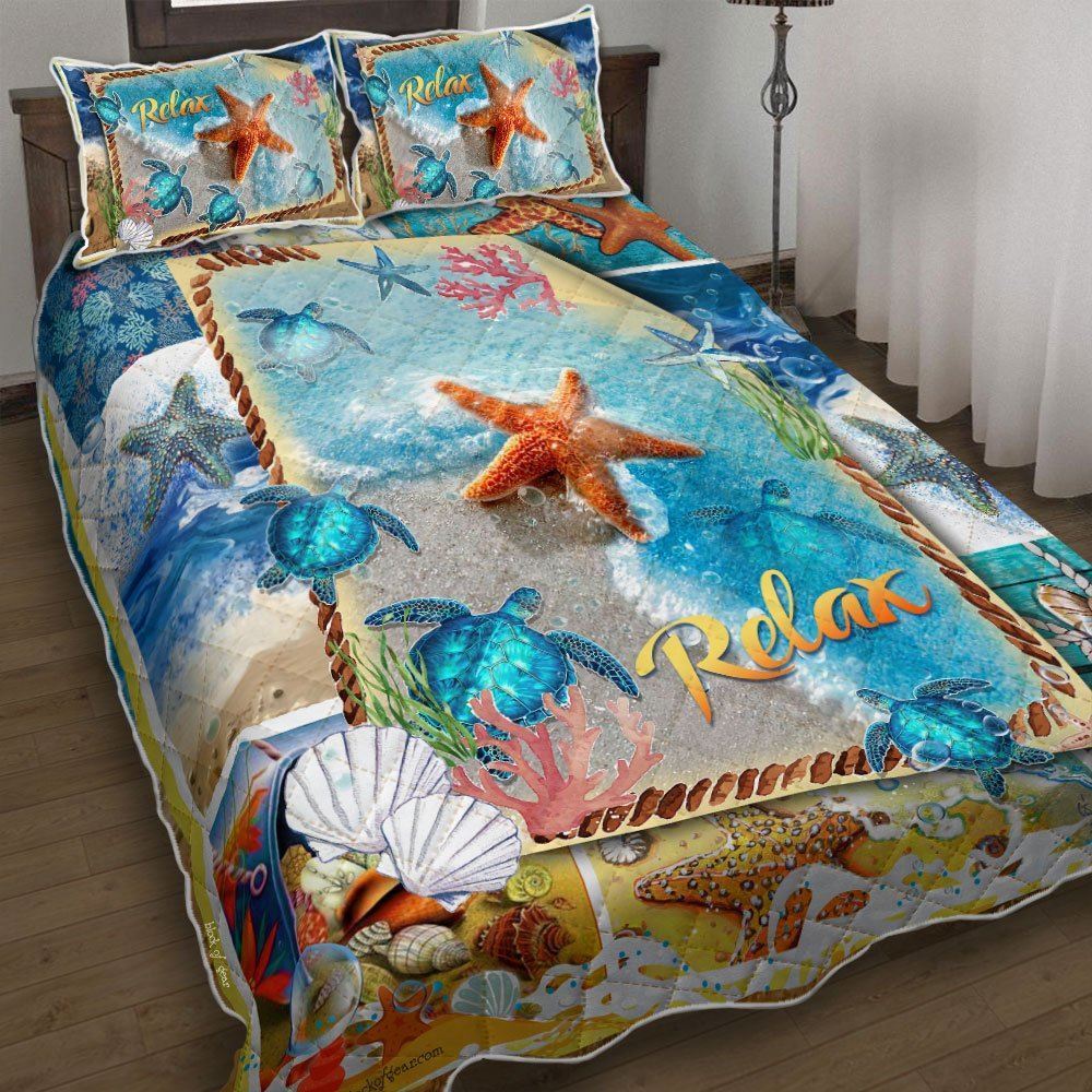 Beautiful Beach Relax Quilt Bedding Set