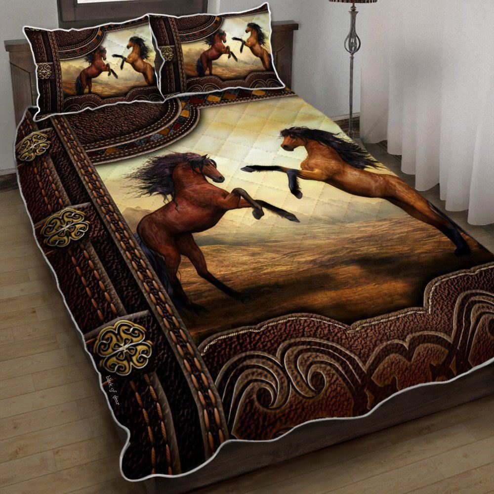 Beautiful Horse Couple Quilt Bedding Set