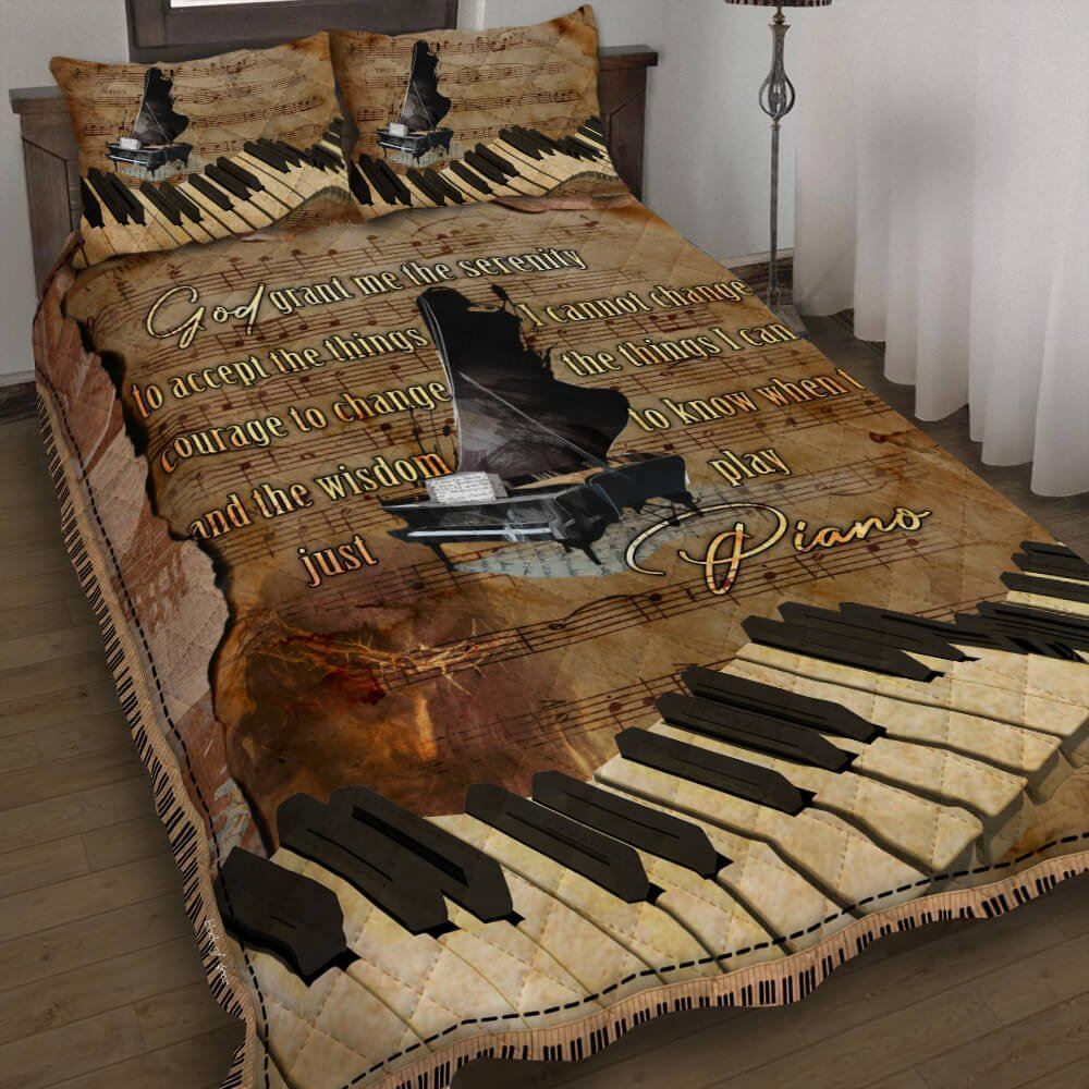 Beautiful Piano Quilt Bedding Set