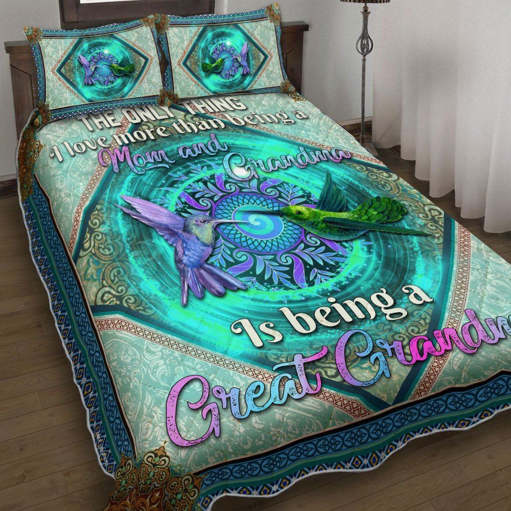 Being A Great Grandma Proud Grandma Mothers Day Quilt Bedding Set