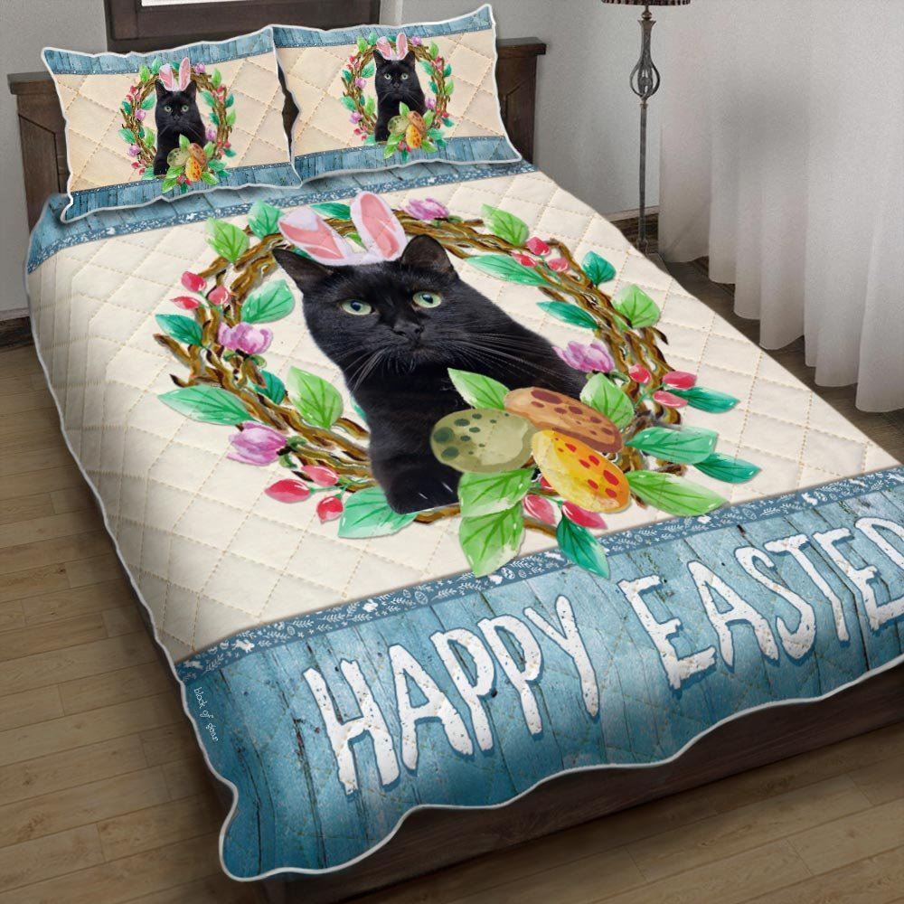 Black Cat Easter Day Quilt Bedding Set