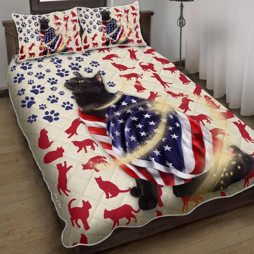 Black Cat Wrapped In Glory Quilt Bedding Set