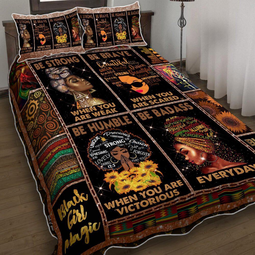 Black Girl Magic Quilt Bedding Set