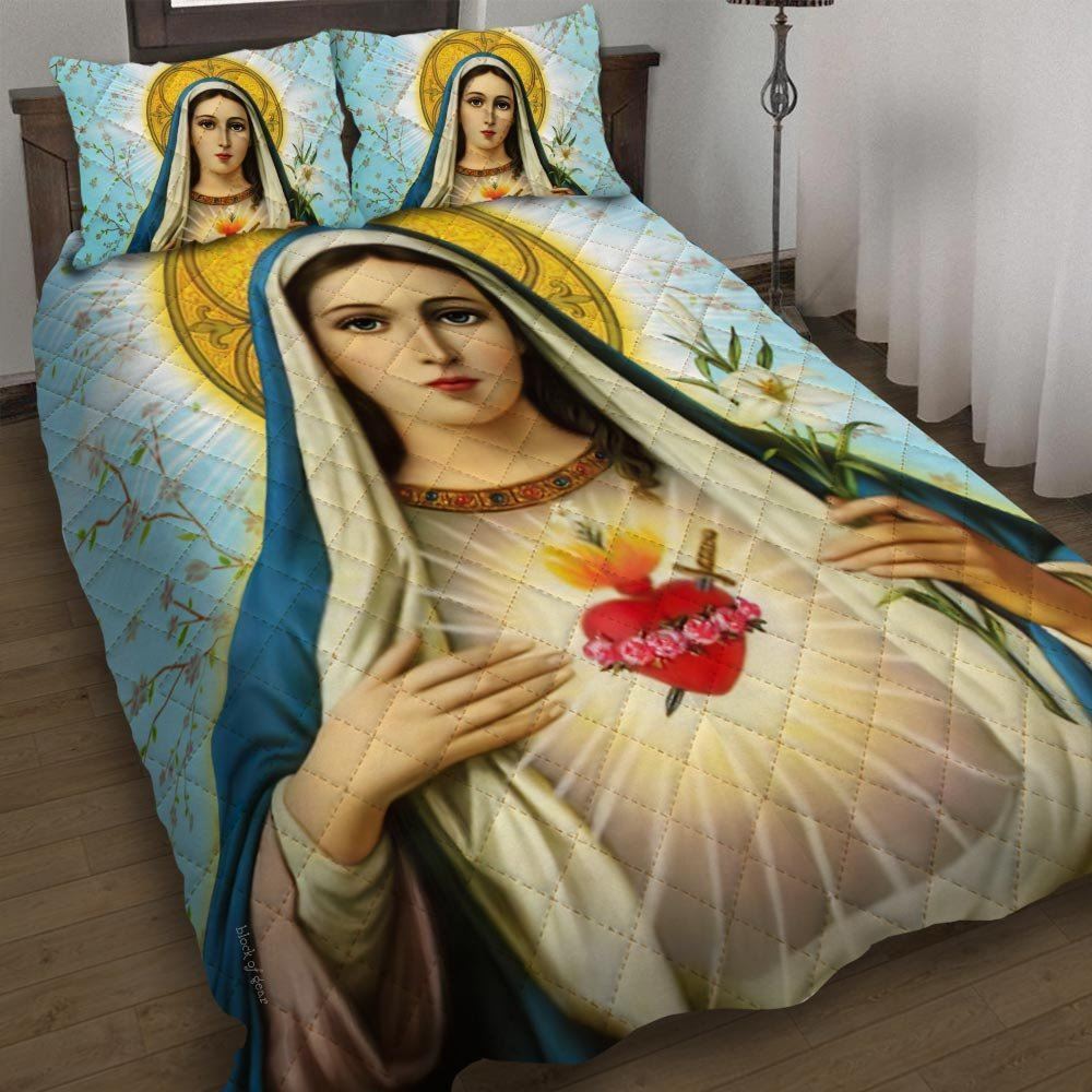 Blessed Virgin Mary Quilt Bedding Set