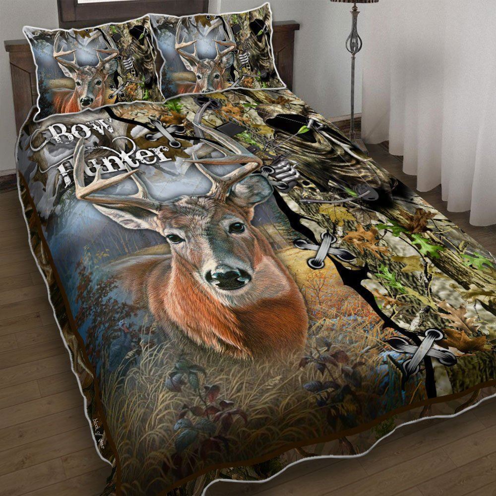 Bow Hunter Deer Hunting Quilt Bedding Set
