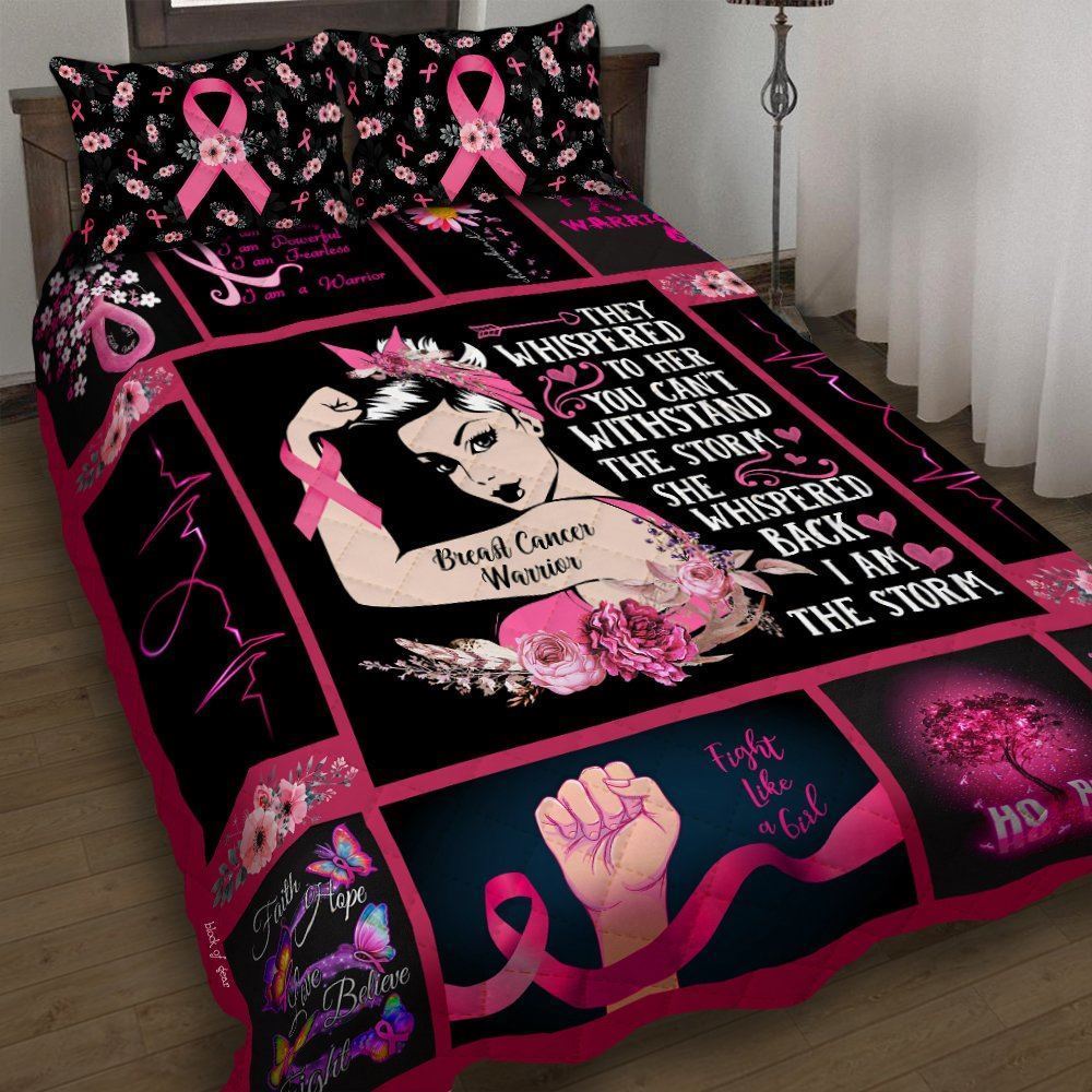 Breast Cancer Warrior Quilt Bedding Set