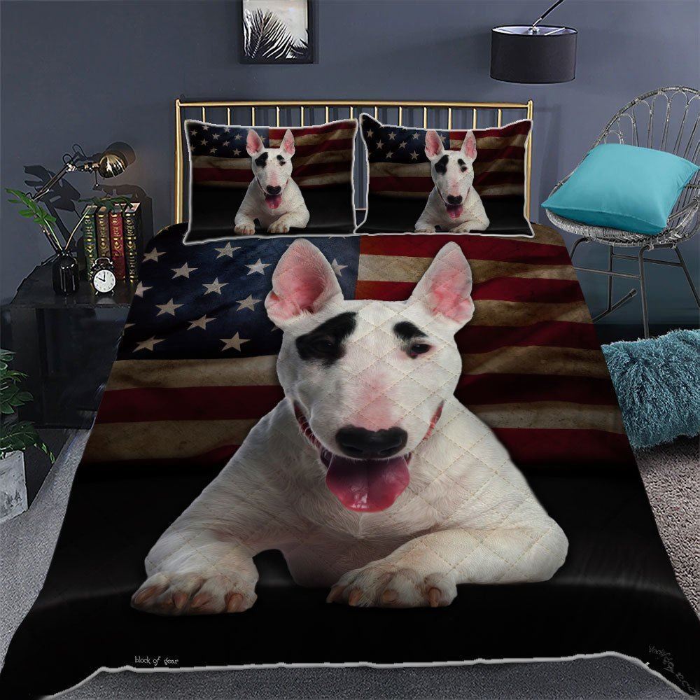 Bull Terrier Quilt Bedding Set