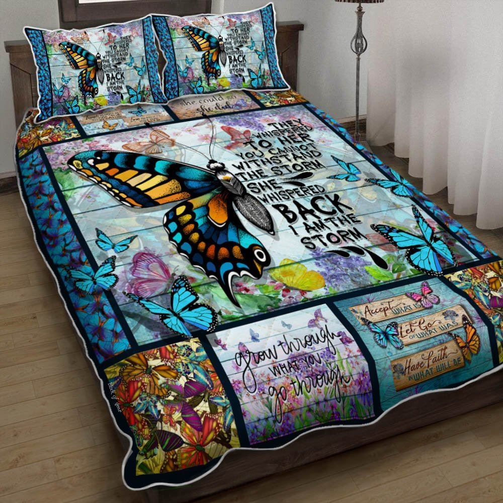 Butterfly I Am The Storm Quilt Bedding Set