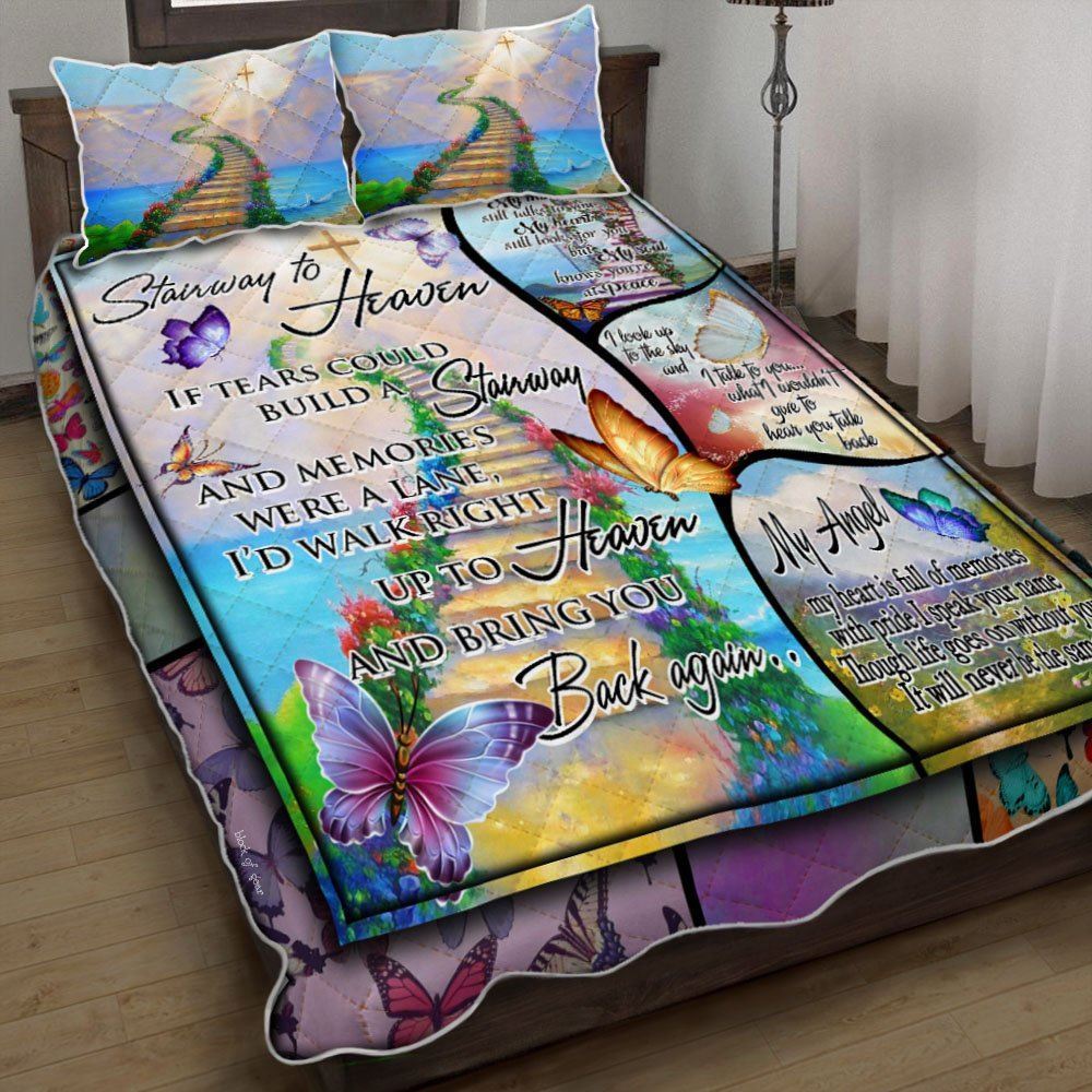 Butterfly My Angel Stairway To Heaven Quilt Bedding Set