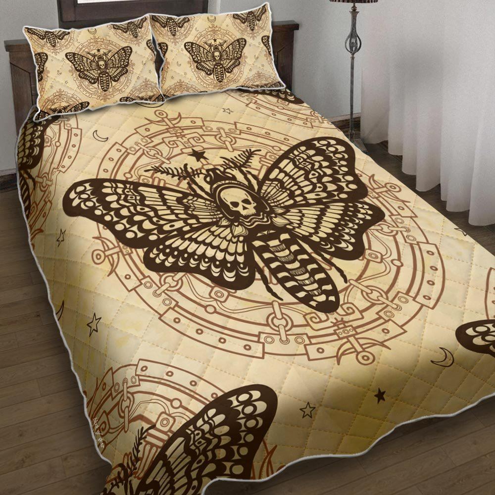 Butterfly Skull Quilt Bedding Set