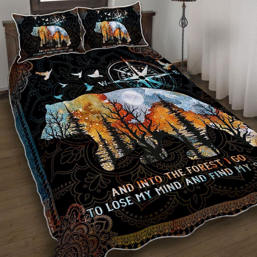 Camping And Into The Forest I Go Quilt Bedding Set