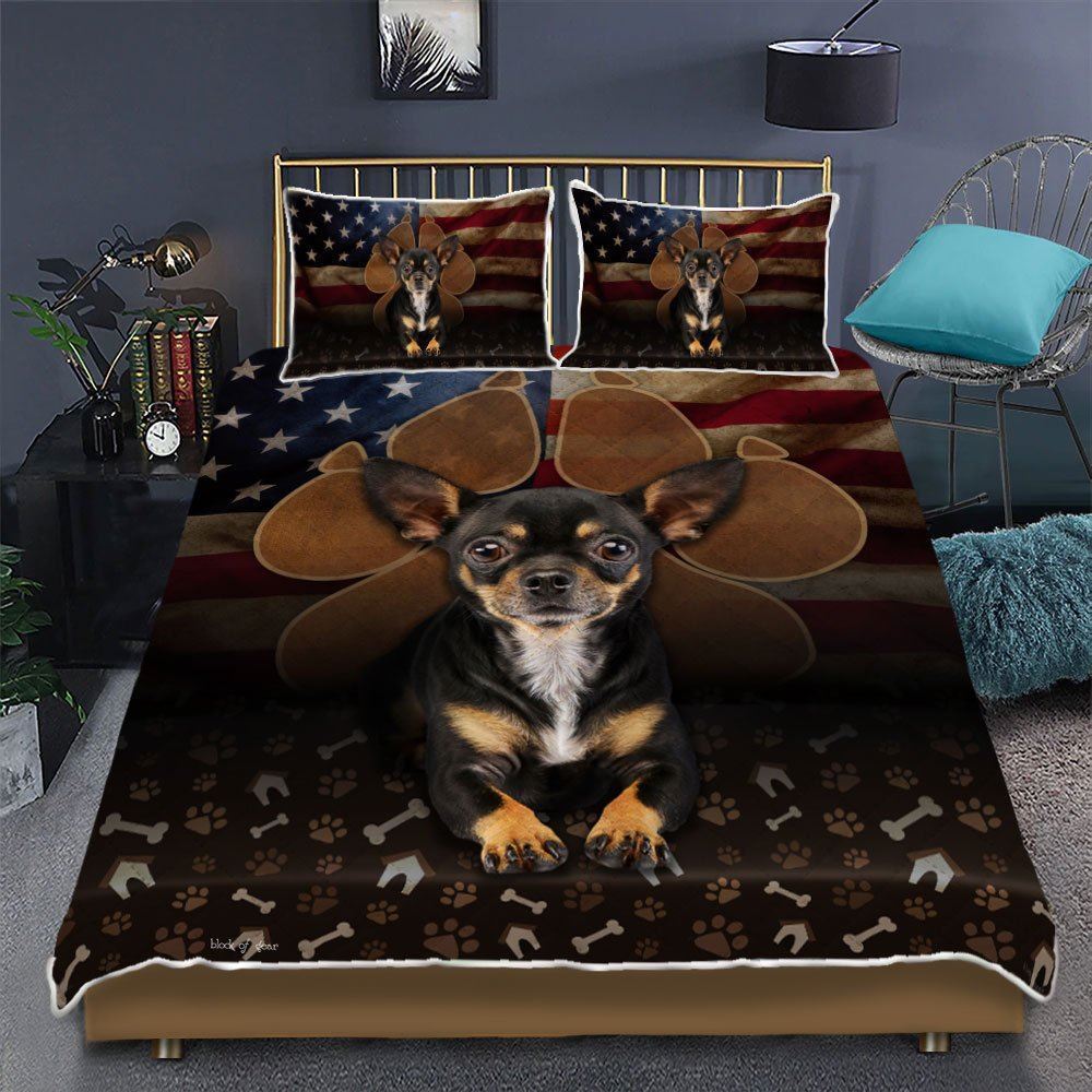 Chihuahua Dog Paw Quilt Bedding Set