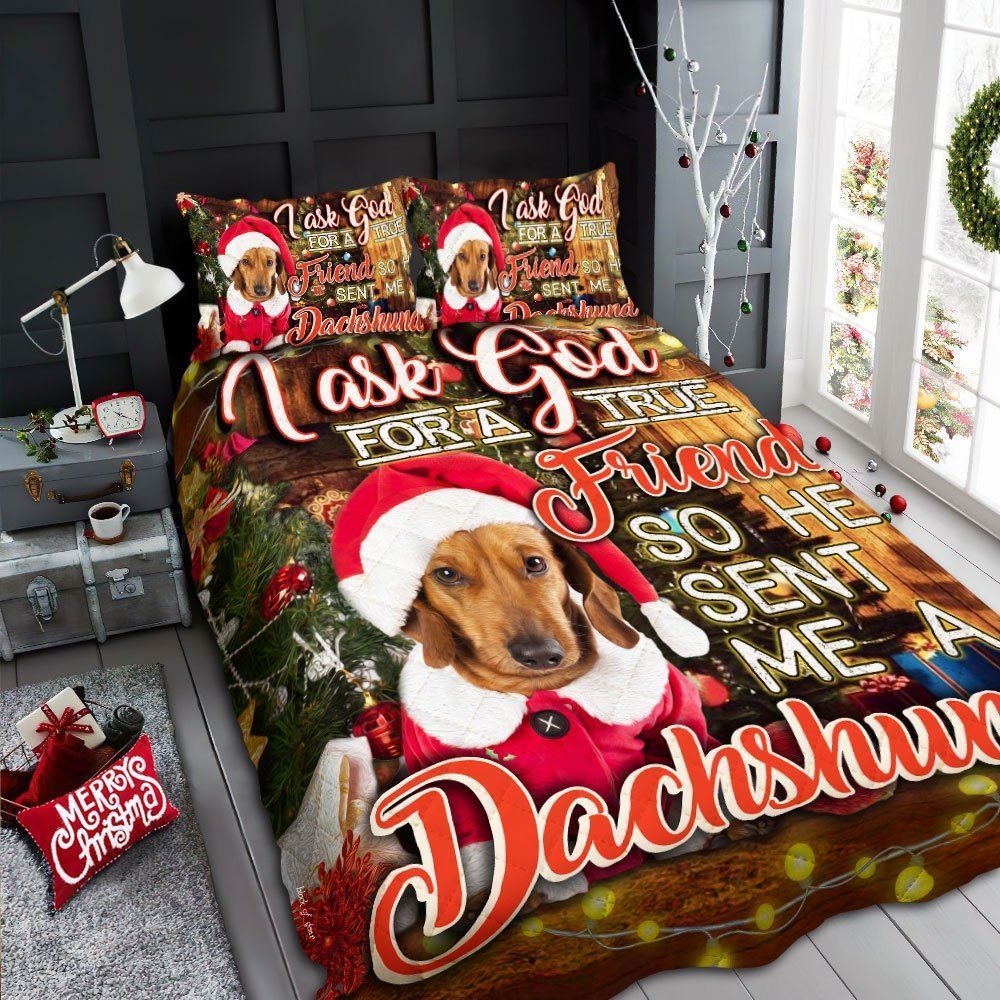 Christmas Dachshund Quilt Bet Set