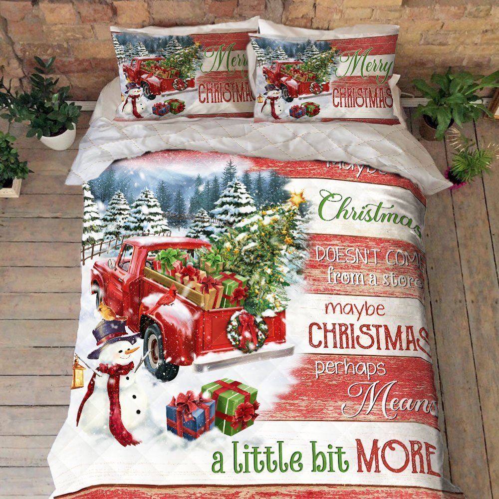 Christmas Means A Little Bit More Quilt Bedding Set Mbh198qs