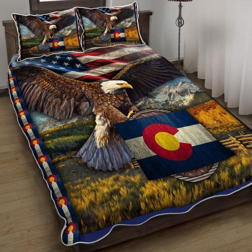 Colorado State Eagle Quilt Bedding Set