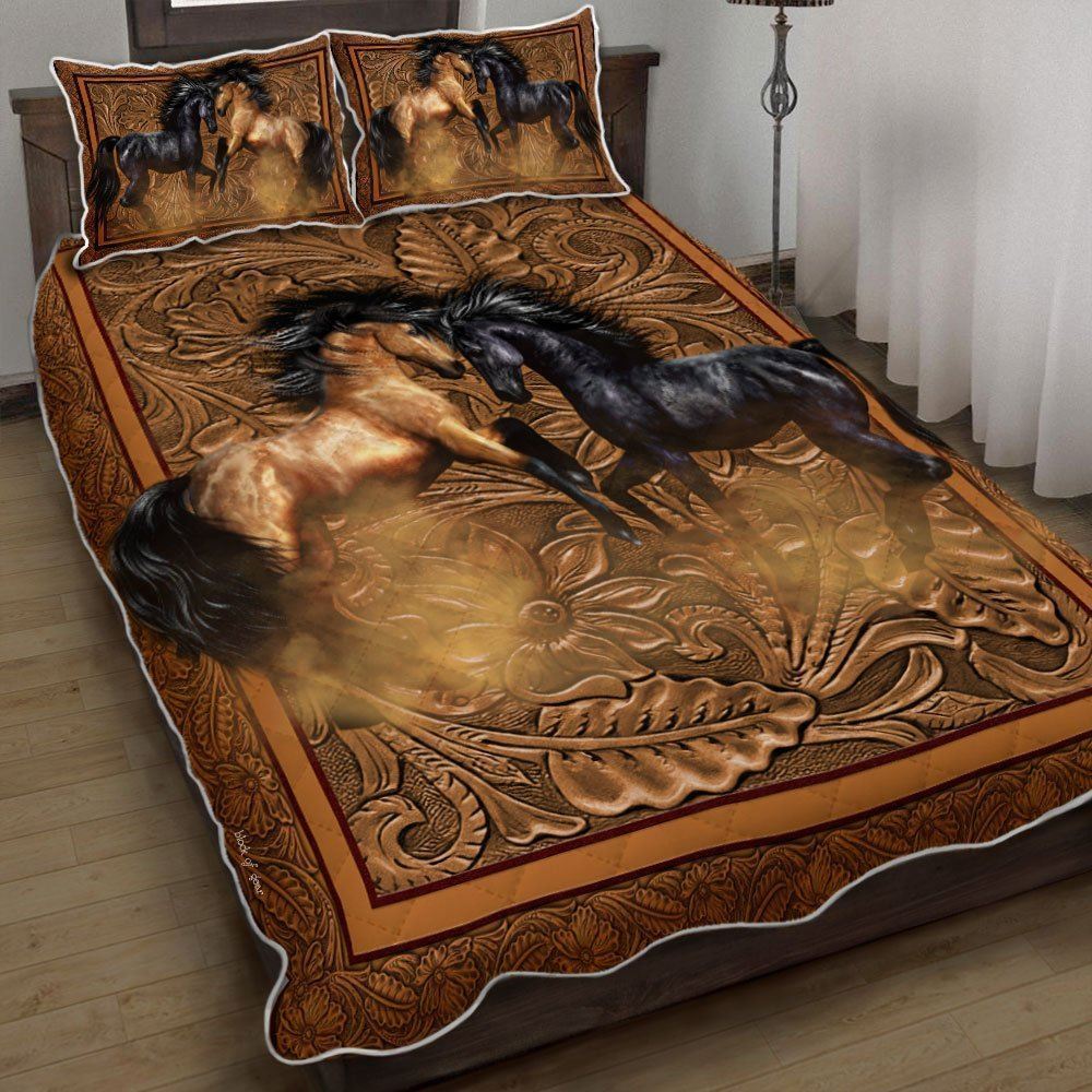 Couple Horse Quilt Bedding Set