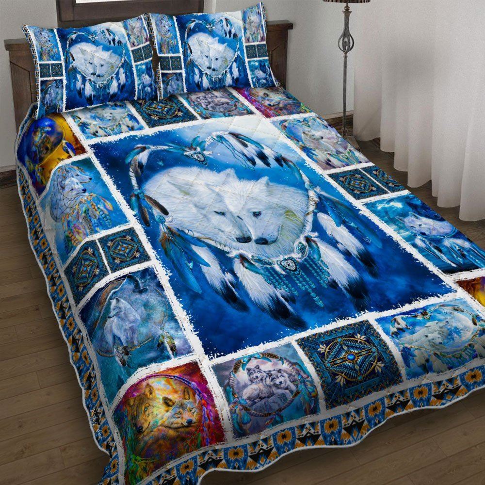 Couple Wolf Dreamcatcher Quilt Bedding Set