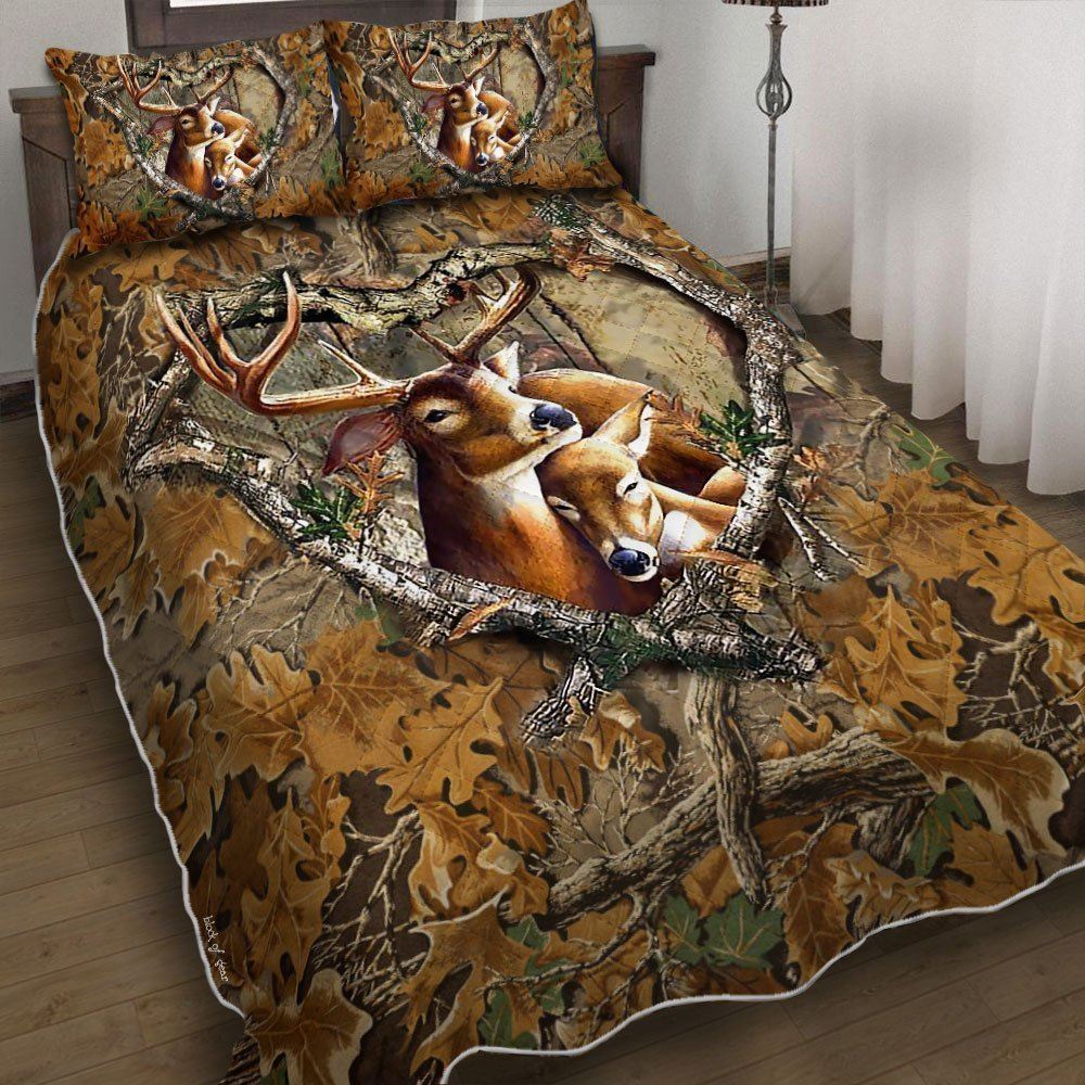 Deer Couple Quilt Bedding Set