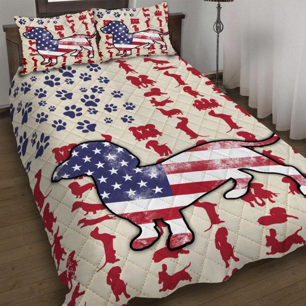 Dog Dachshund American Quilt Bedding Set