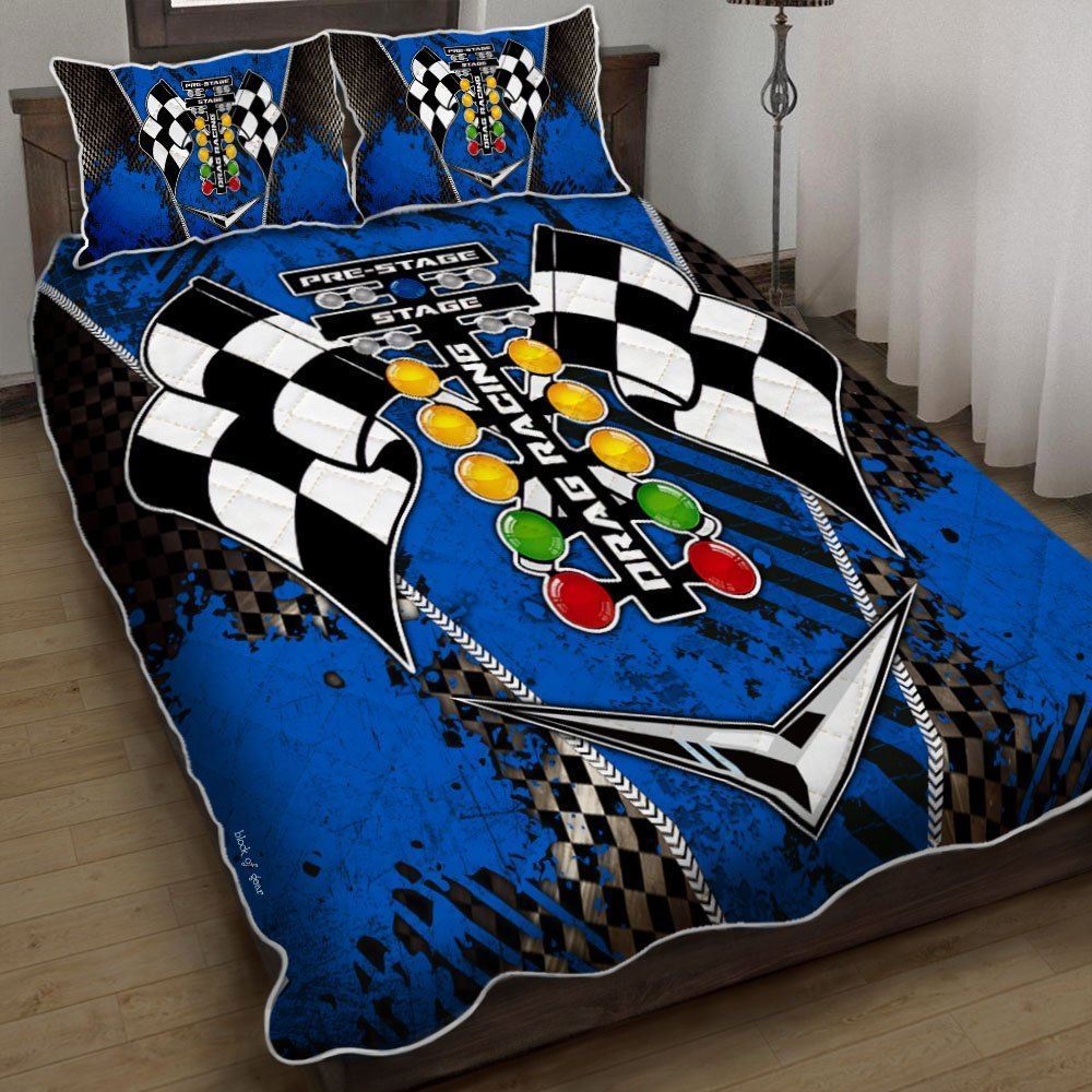 Drag Racing Blue Ver Quilt Bedding Set